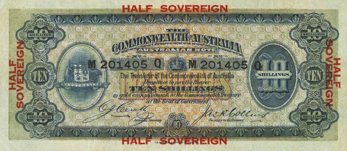 Front of Australia p3b: 10 Shillings from 1918