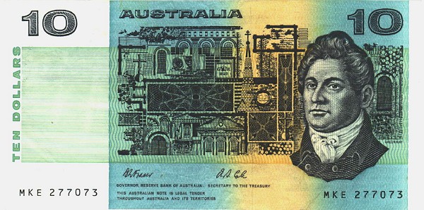 Front of Australia p45g: 10 Dollars from 1974