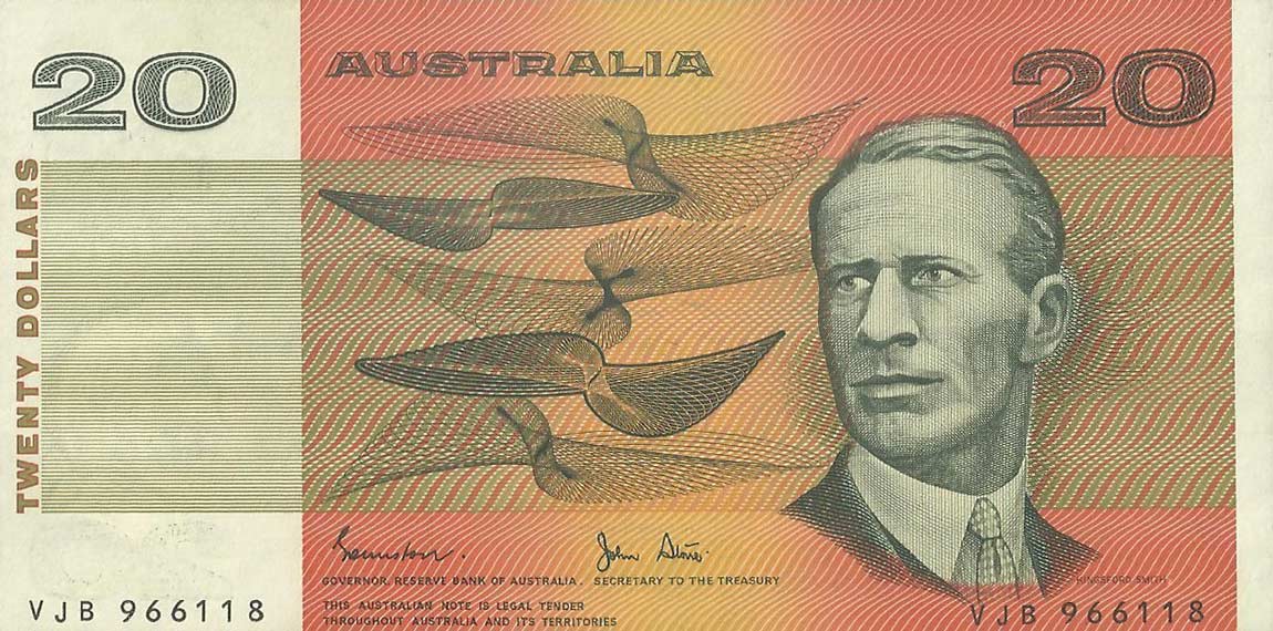 Front of Australia p46c: 20 Dollars from 1974