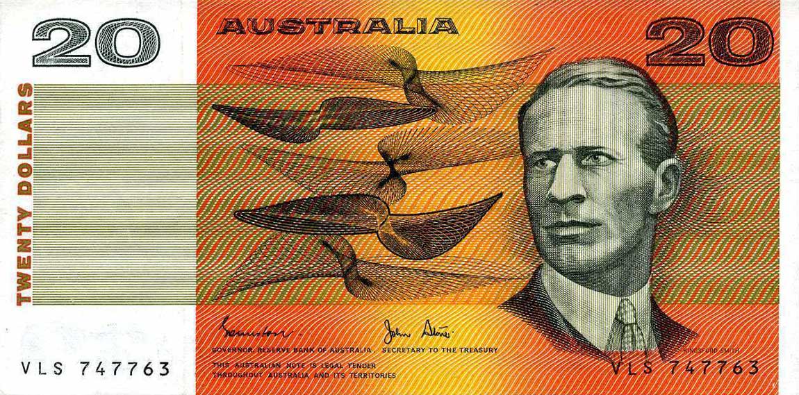 Front of Australia p46d: 20 Dollars from 1983