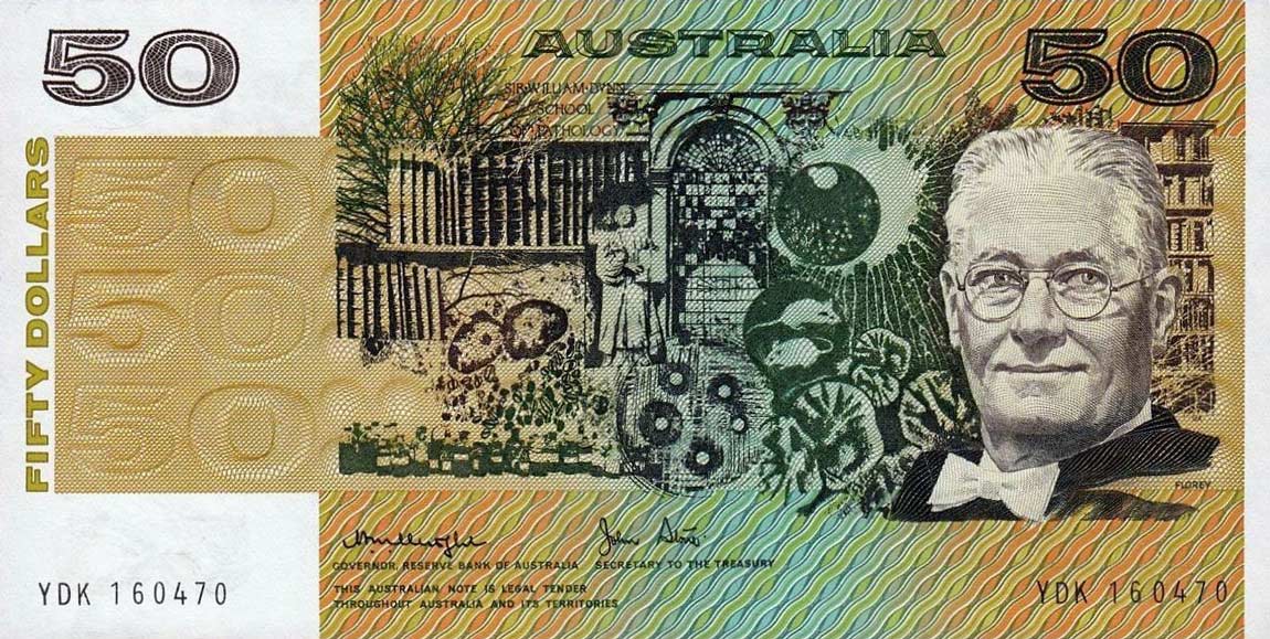 Front of Australia p47c: 50 Dollars from 1973