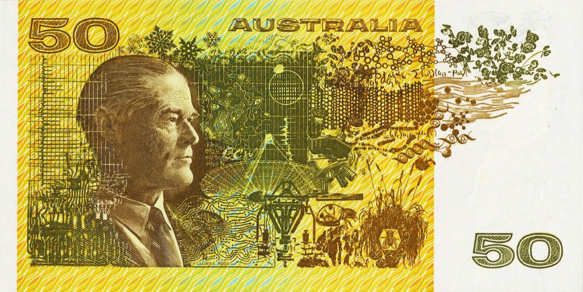 Back of Australia p47e: 50 Dollars from 1973