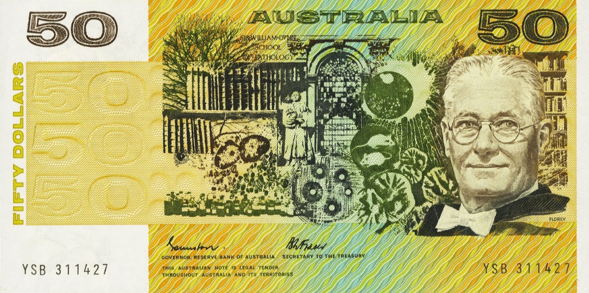 Front of Australia p47e: 50 Dollars from 1973