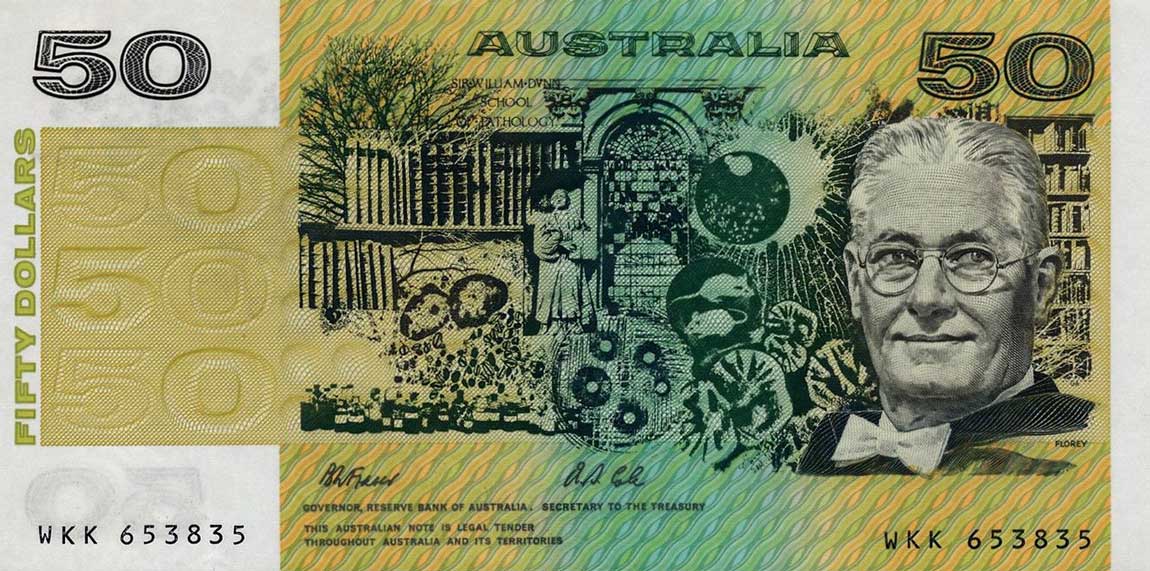 Front of Australia p47h: 50 Dollars from 1973