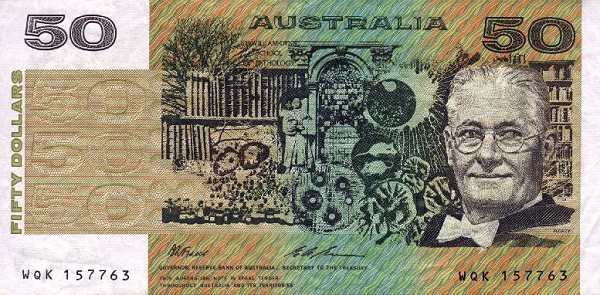 Front of Australia p47i: 50 Dollars from 1973