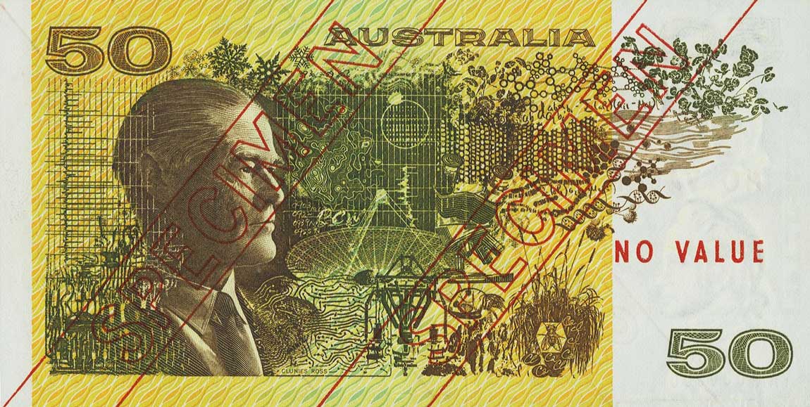 Back of Australia p47s: 50 Dollars from 1973