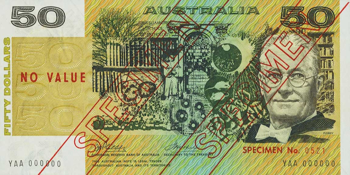 Front of Australia p47s: 50 Dollars from 1973