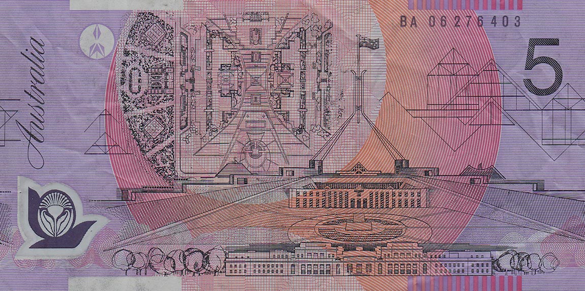Back of Australia p57d: 5 Dollars from 2006