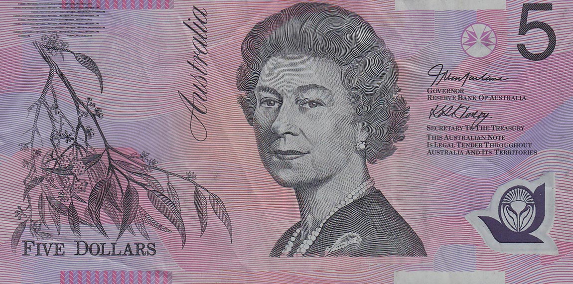 Front of Australia p57d: 5 Dollars from 2006