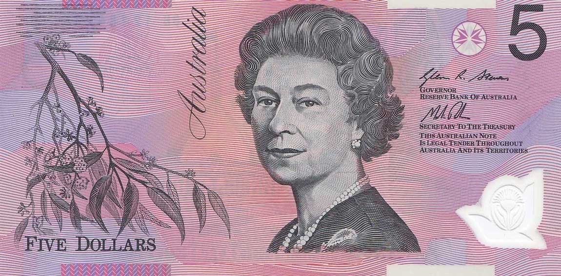 Front of Australia p57g: 5 Dollars from 2012