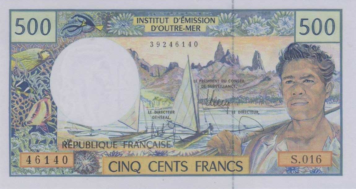 Front of French Pacific Territories p1h: 500 Francs from 1992