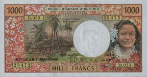 p2m from French Pacific Territories: 1000 Francs from 1996