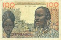 p46a from French West Africa: 100 Francs from 1956