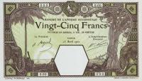 p7Bs from French West Africa: 25 Francs from 1920