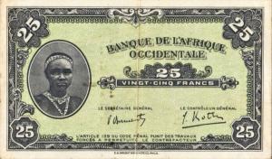 Gallery image for French West Africa p30c: 25 Francs
