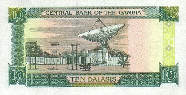 Back of Gambia p13b: 10 Dalasis from 1991
