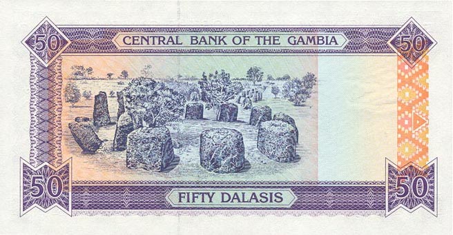 Back of Gambia p15a: 50 Dalasis from 1989