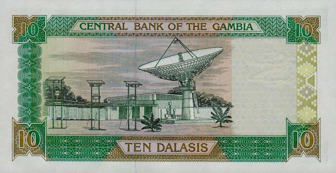 Back of Gambia p17a: 10 Dalasis from 1996
