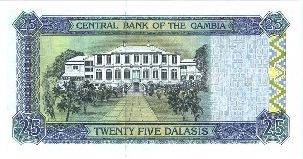 Back of Gambia p18a: 25 Dalasis from 1996