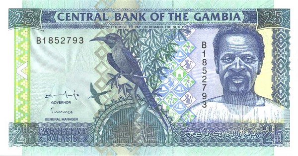 Front of Gambia p18a: 25 Dalasis from 1996