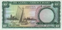 p1a from Gambia: 10 Shillings from 1965