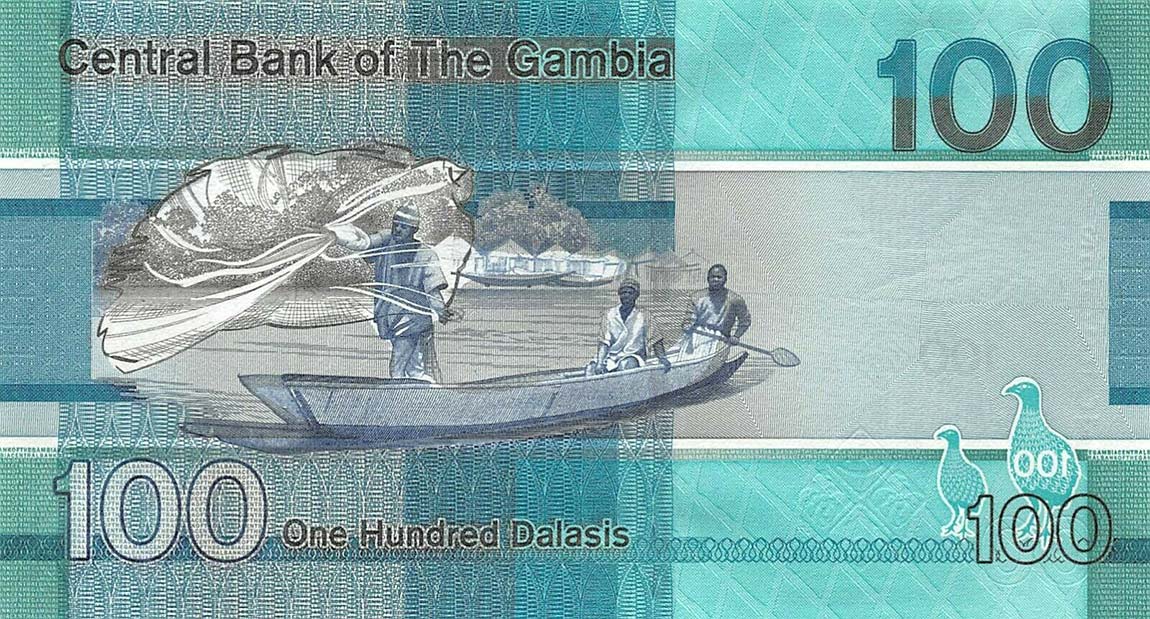 Back of Gambia p41: 100 Dalasis from 2019
