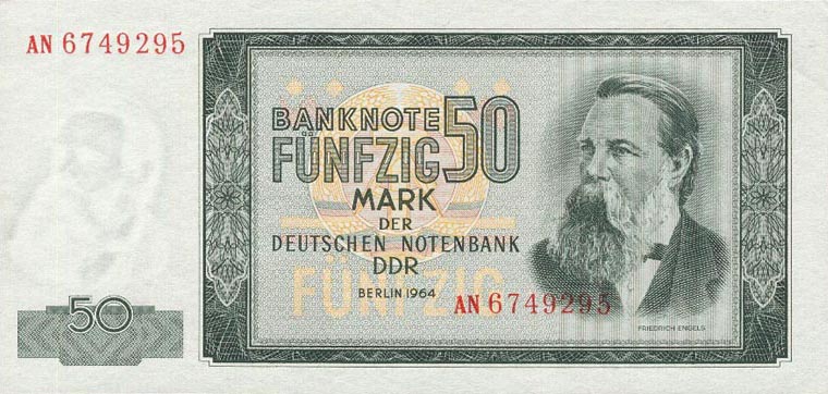 Front of German Democratic Republic p25a: 50 Mark from 1964