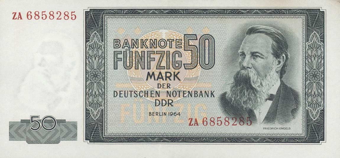 Front of German Democratic Republic p25r: 50 Mark from 1964