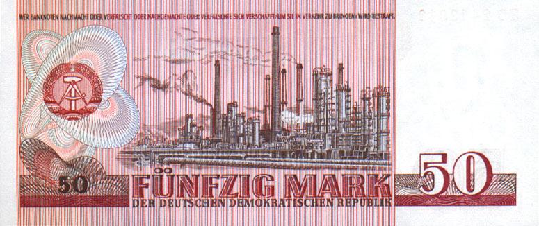 Back of German Democratic Republic p30a: 50 Mark from 1971
