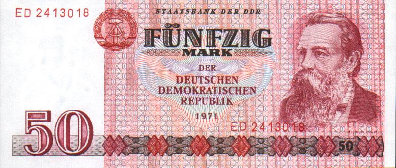 Front of German Democratic Republic p30a: 50 Mark from 1971