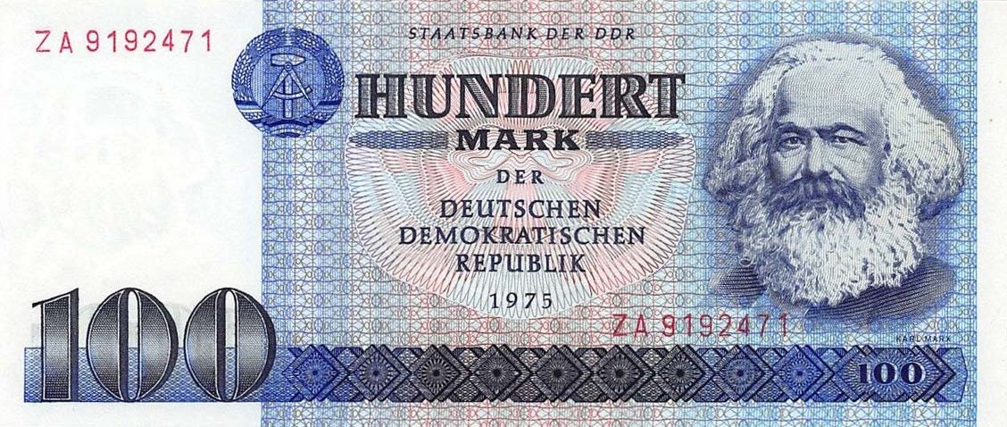 Front of German Democratic Republic p31r: 100 Mark from 1975