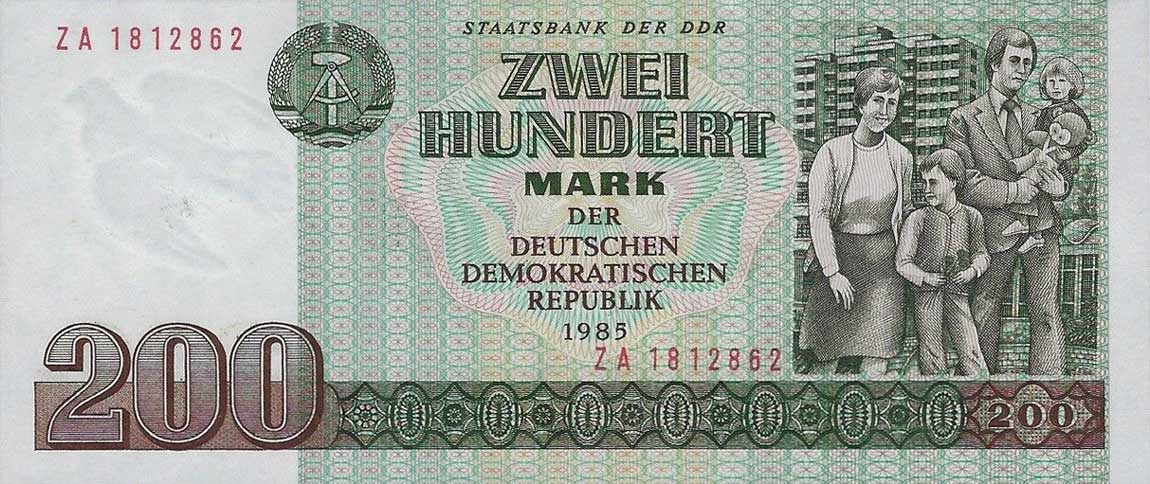 Front of German Democratic Republic p32r: 200 Mark from 1985
