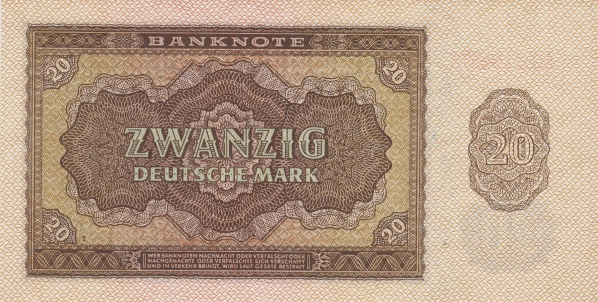 Back of German Democratic Republic p13b: 20 Deutsche Mark from 1948