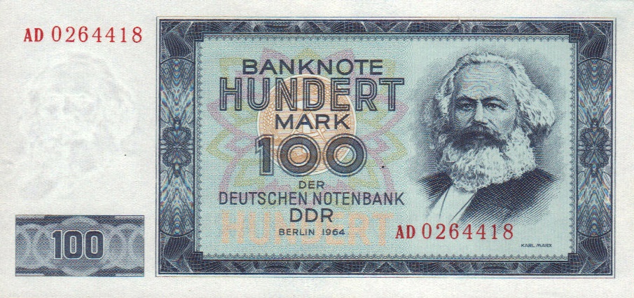 Front of German Democratic Republic p26a: 100 Mark from 1964