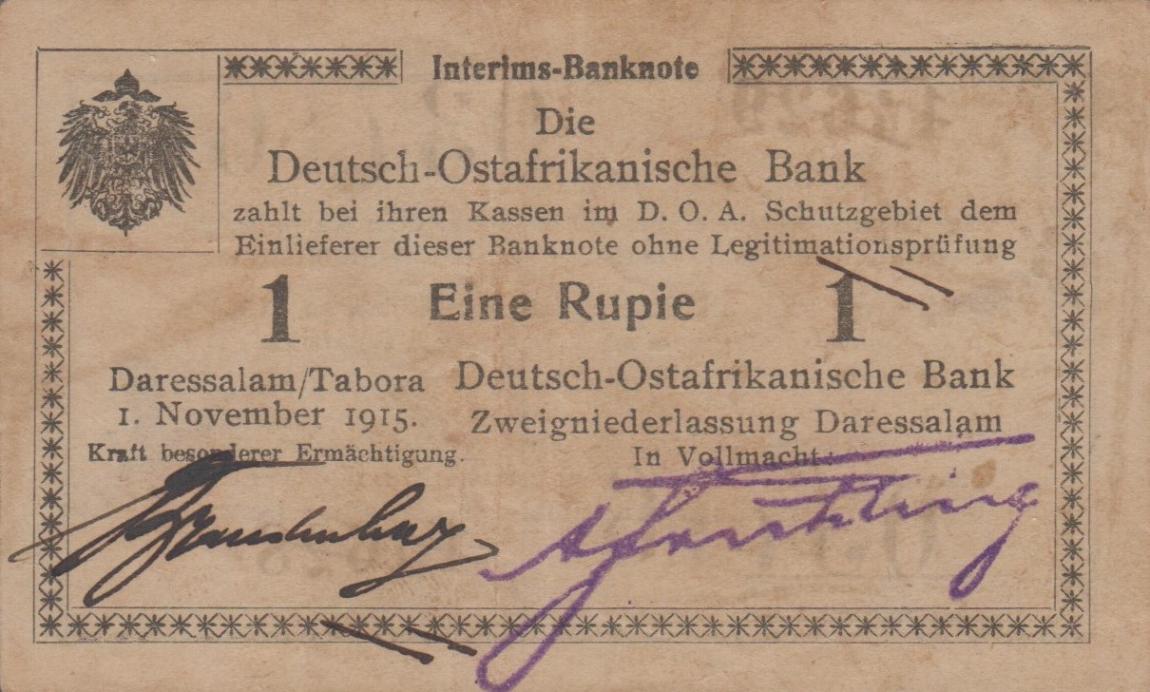 Front of German East Africa p25: 1 Rupie from 1915