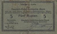 p33 from German East Africa: 5 Rupien from 1915