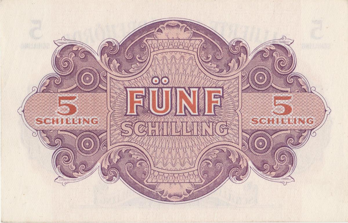 Back of Austria p105: 5 Schilling from 1944