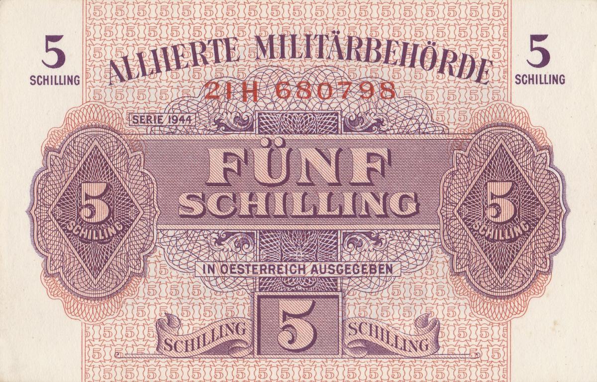 Front of Austria p105: 5 Schilling from 1944