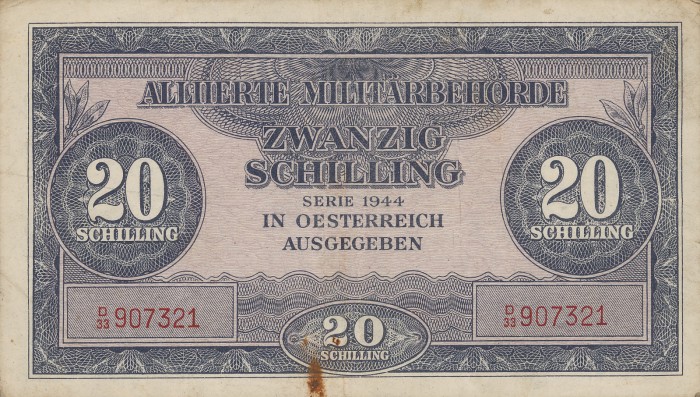 Front of Austria p107a: 20 Schilling from 1944