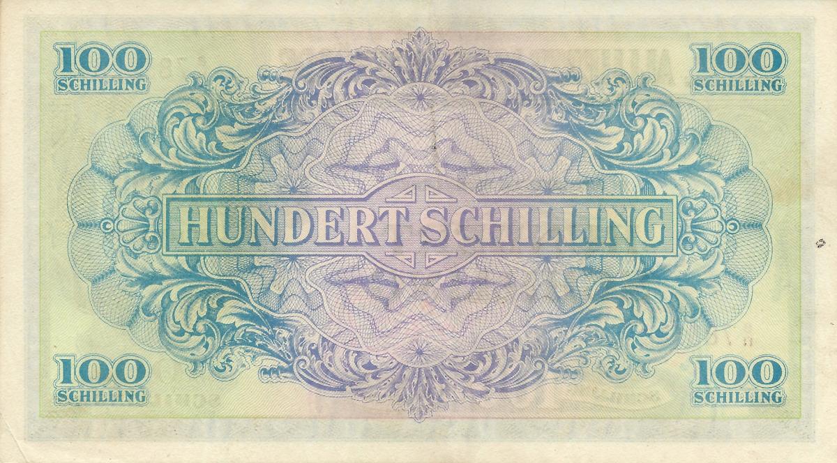 Back of Austria p110a: 100 Schilling from 1944