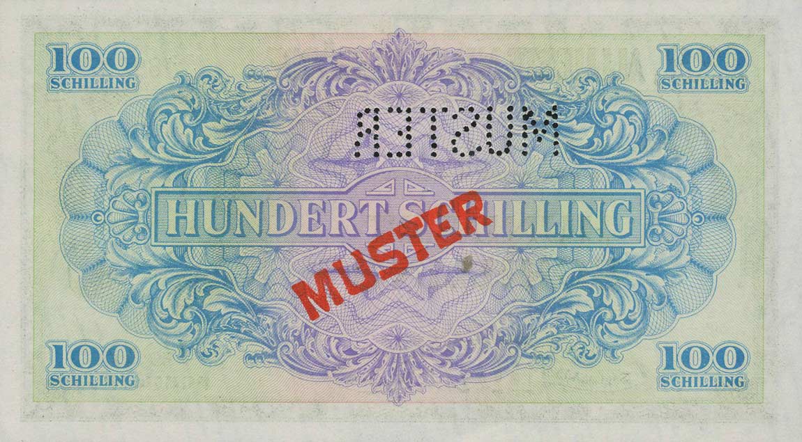 Back of Austria p110s: 100 Schilling from 1944