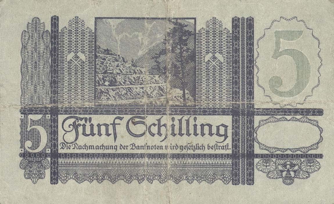 Back of Austria p121a: 5 Schilling from 1945