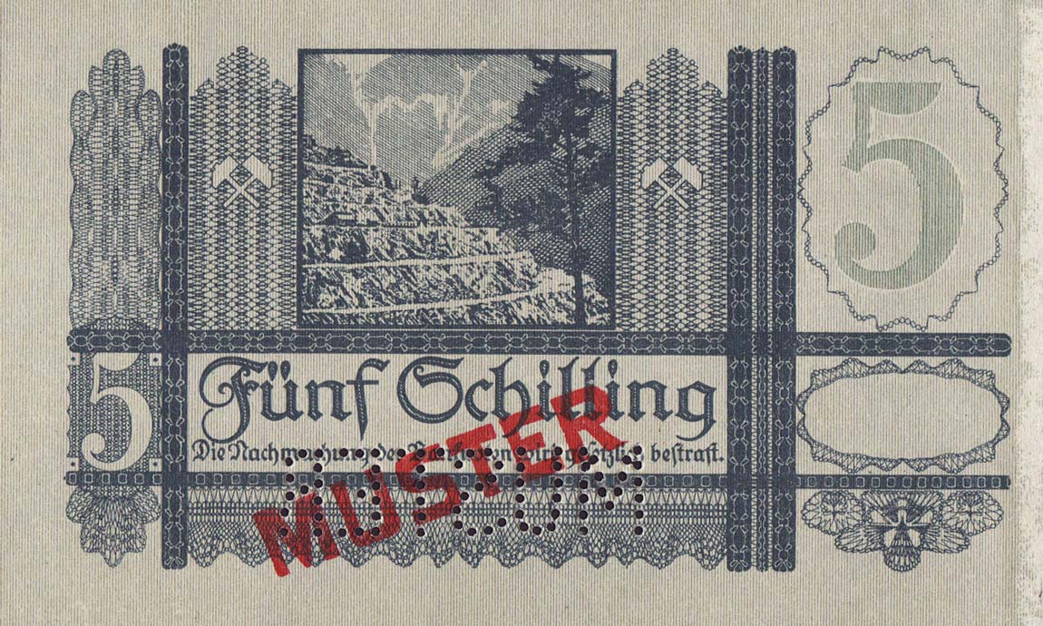 Back of Austria p121s: 5 Schilling from 1945