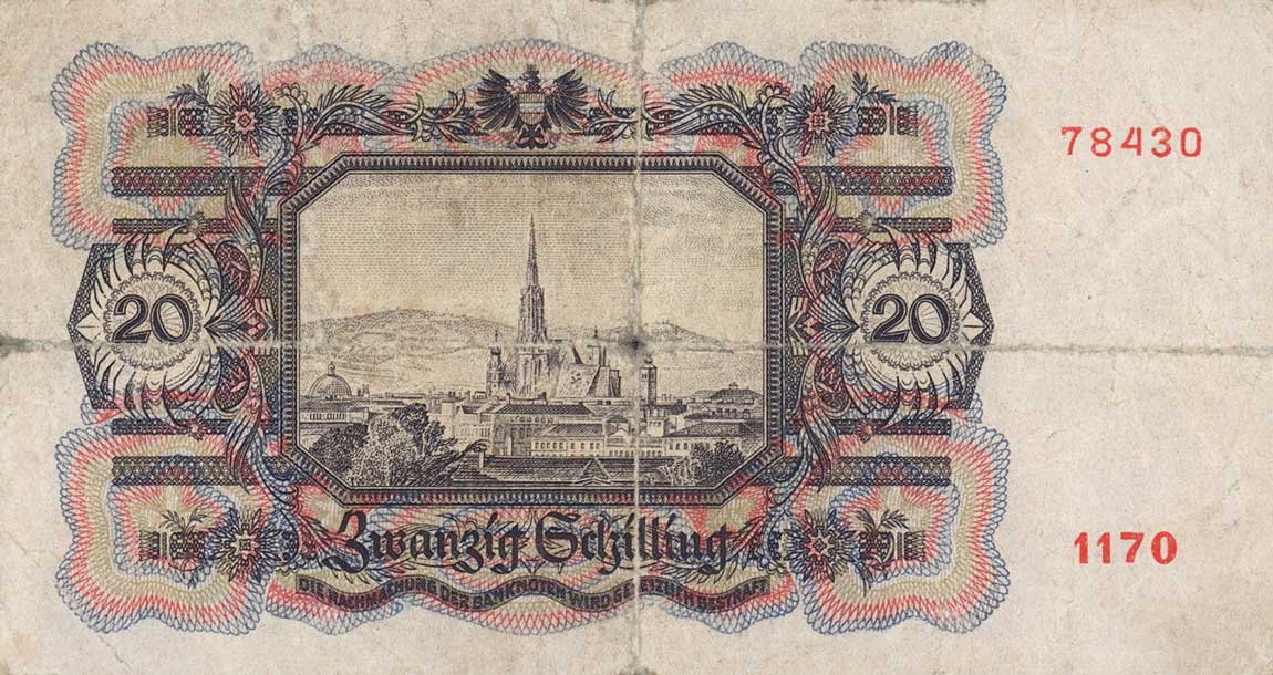 Back of Austria p123: 20 Schilling from 1946