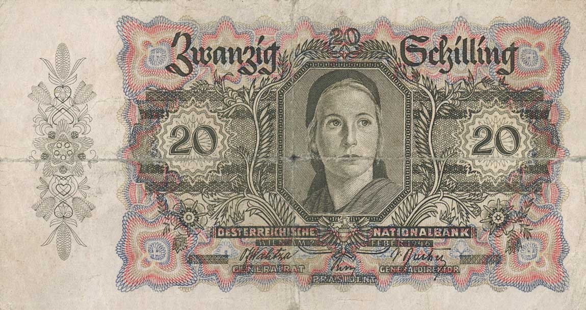 Front of Austria p123: 20 Schilling from 1946