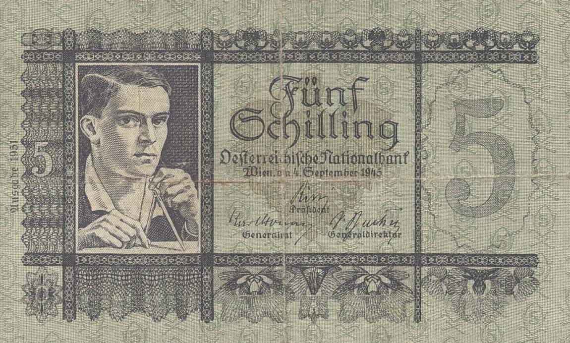 Front of Austria p126: 5 Schilling from 1951