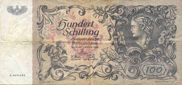 Front of Austria p132: 100 Schilling from 1949