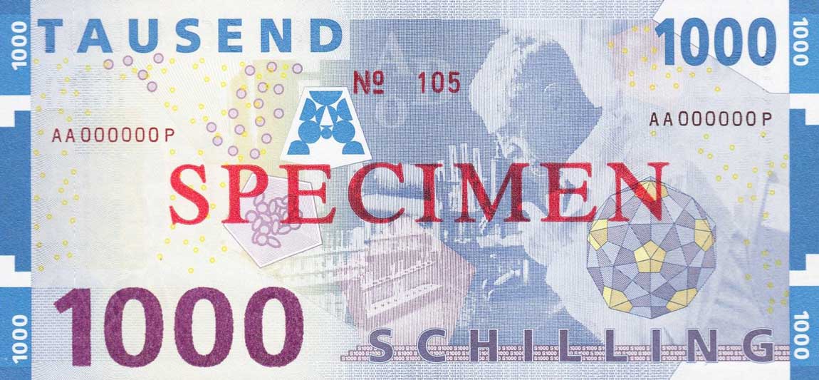 Back of Austria p155s: 1000 Schilling from 1997