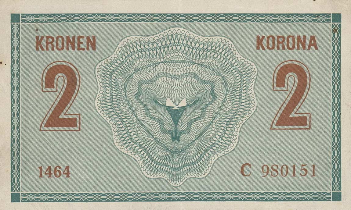 Back of Austria p17b: 2 Kroner from 1914