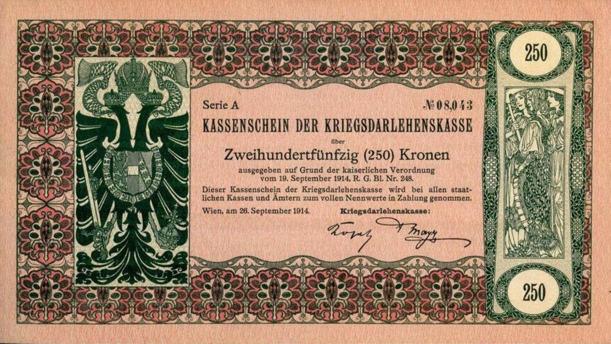 Front of Austria p26: 250 Kroner from 1914